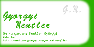 gyorgyi mentler business card